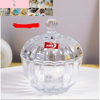 hũ mứt thủy tinh 3 chân trắng