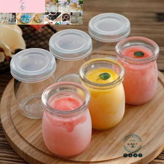 |(COMBO GIÁ TỐT) HỘP 12 Hũ thủy tinh làm sữa chua có nắp 100ml trắng trơn