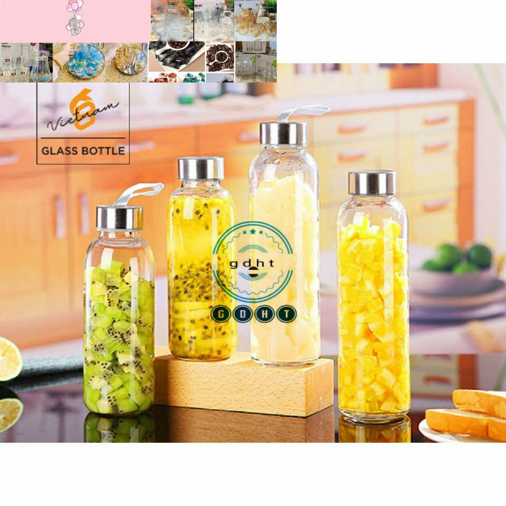BÌNH ĐỰNG NƯỚC THỦY TINH 500ML VÀ 300ML