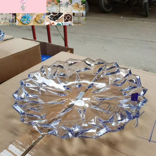 đĩa thủy tinh đựng cốc chén bánh kẹo hoa quả ngày tết 35cm các màu