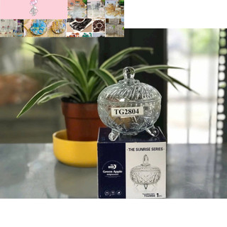 hũ thủy tinh đựng mứt có màu 3 chân