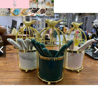 Cốc sứ đựng thìa, dĩa hình lồng chim