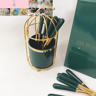 Cốc sứ đựng thìa, dĩa hình lồng chim
