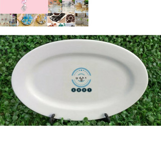 combo 10 đĩa bầu dục trắng sứ to đựng cá 25,5cm