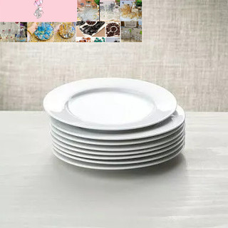 combo 10 đĩa trắng sứ18cm