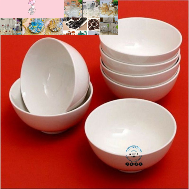 combo 10 tô sứ trắng 15cm