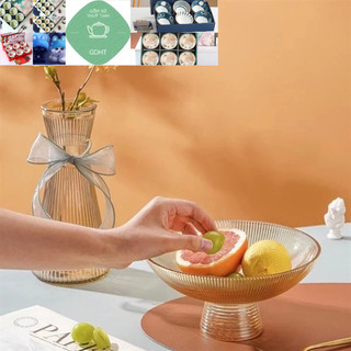 Đĩa hoa quả, đĩa thờ kèm lọ hoa , thủy tinh không chì cao cấp
