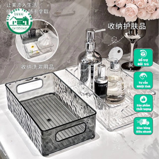 Hộp đựng tủ lạnh,Nhà bếp,Mỹ phẩm,Nhà tắm tiện lợi - Khay nhựa đựng đồ đa năng trong suốt có tay cầm không nắp tiện lợi