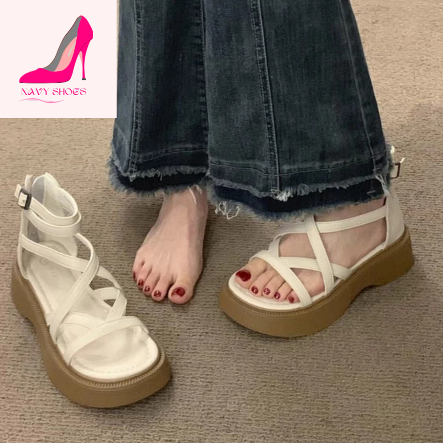 - Sandal Chiến Binh Nữ Quai Đan Chéo, Dép Chiến Binh Nữ Đế Cao 4 Phân, Phong Cách Hàn Quốc Cực Xinh NaVy Shoes