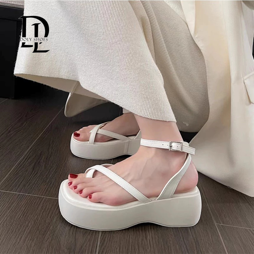 Dép Bánh Mì Nữ Đế Cao 6cm, Sandal Nữ Xỏ Ngón, Đế Xuồng Dây Mảnh Cao Cấp Sang Chảnh, Thời Trang DoLy Shoes