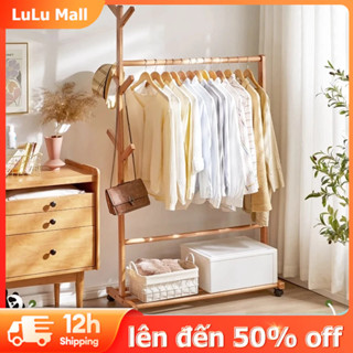LuLu Giá phơi quần áo đa năng Móc treo quần áo đa năng Được làm từ tre tự nhiên Với giá treo áo khoác