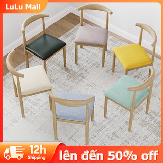 LuLu Ghế góc bò Ghế ăn Ghế tựa lưng Trang chủ Sách Bắc Âu Bàn ghế Bàn ăn đơn giản hiện đại Ghế làm việc