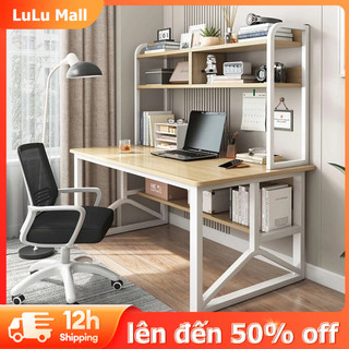 LuLu Bàn học có kệ thiết kế phong cách hiện đại, bàn học mặt gỗ MDF dễ lau chùi, khung sắt sơn tĩnh điện chắc chắn