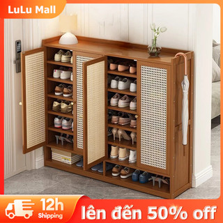 LULU tủ giày tre Tủ giày lối vào Dung lượng lớn nhiều lớp sản phẩm tre Phong cách Nhật Bản Dịch vụ giao hàng