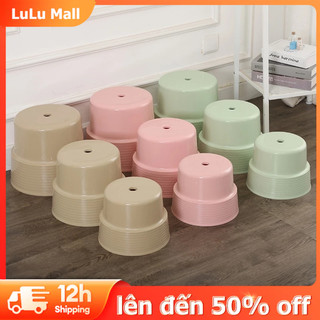 Lulu Ghế Nhựa Mini Tròn Thiết Kế Hoa Văn Bắt Mắt Độ Bền Cao