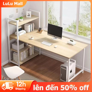 Lulu Bàn làm việc bàn học có giá sách Nội Thất khung  sắt hộp Phù hợp cho văn phòng và học tập sơn tĩnh điện mặt gỗ MDF