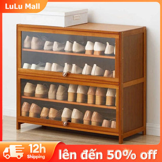 Lulu  Tủ Quần Áo 2 4 Tầng Kệ Để Đồ Tủ Tre Đựng Giày Cỡ Lớn Tiết Kiệm Không Gian Tiện Dụng Cho Gia Đình