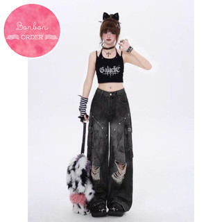 Quần jean ulzzang phối rách mài bạc -