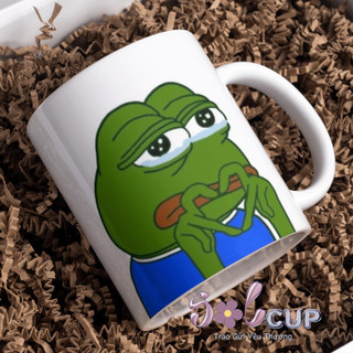 Cốc Sứ, Ly Sứ Ếch Xanh Pepe, Meme Bựa Đáng Yêu Decor Dễ Thương Dành Cho Vozer Dung Tích 350ml