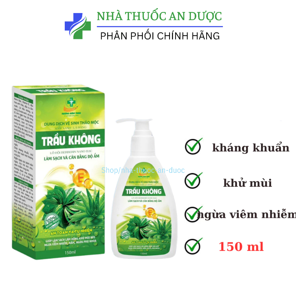Dung dịch vệ sinh thảo mộc Berberin nano kháng khuẩn, ngăn mùi – Chai 150ml