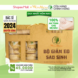 Bộ giảm eo sau sinh dưới 3 tháng WonMom (bộ 4 muối liệu trình 1.5 tháng)