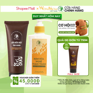 Combo dưỡng da mặt, body mịn màng trắng sáng cùng Wonmom
