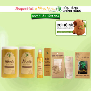 Bộ muối gừng giảm eo sau sinh dưới 3 tháng WonMom (bộ 2 hộp muối)