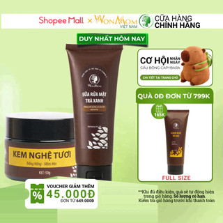 Combo sữa rửa mặt và kem nghệ tươi dưỡng trắng sáng da mặt Wonmom