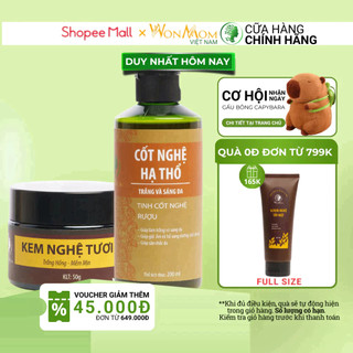 Combo dưỡng trắng hồng da mặt và trắng da body hữu cơ Wonmom