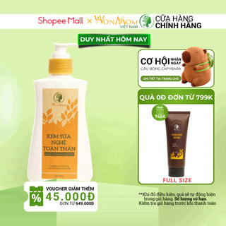 Kem sữa nghệ dưỡng da trắng hồng tự nhiên từ nano nghệ cao cấp WonMom 180g