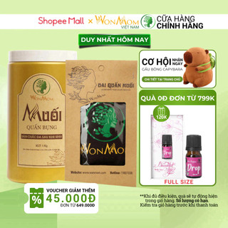 Combo 1 muối quấn bụng thảo dược và 1 đai muối Wonmom
