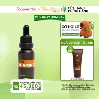 Serum Vitamin C Wonmom 20ml dưỡng sáng da, cấp ẩm, giảm thâm sạm Giúp Trắng Hồng, Tái Tạo Da Mặt