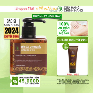 Sữa tắm dưỡng da cho mẹ bầu và sau sinh Sáng Hồng Da Cho Mẹ Bầu Wonmom 250ml