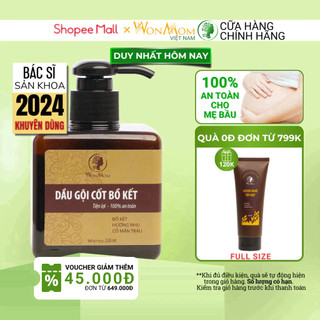 Dầu gội thảo dược bồ kết, cải thiện rụng tóc sau sinh, kích thích mọc tóc thiên nhiên WonMom 250ml