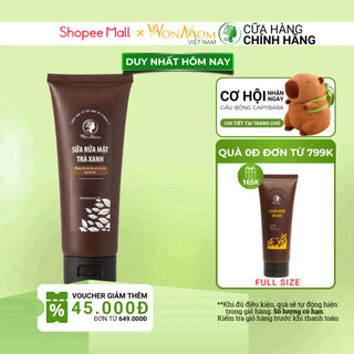 Sữa rửa mặt trà xanh hữu cơ, dưỡng ẩm làm sạch sâu WonMom 70g