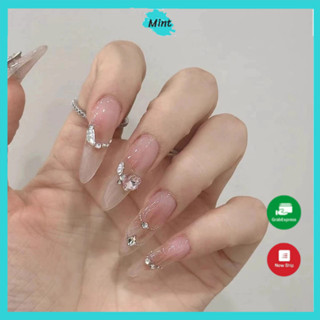 Nail Box Thiết Kế Cô Dâu NB67 Nailbox Thủ Công Thạch Nude Đính Đá Siêu Sáng - annienails