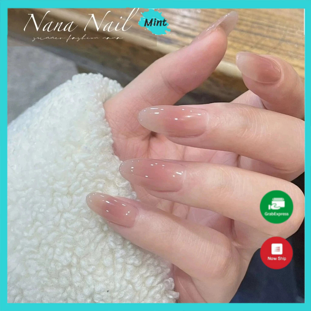 Nail Box Móng Úp Thiết Kế 10 Móng Ombre Thạch NB143 Nailbox Thủ Công Ombre Lòng Đào -annienails