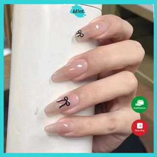  Nail Box Nơ Thạch Trơn Xinh Xắn NB140 Nailbox Móng Úp 10 Móng Thủ Công Hottrend - annienails 