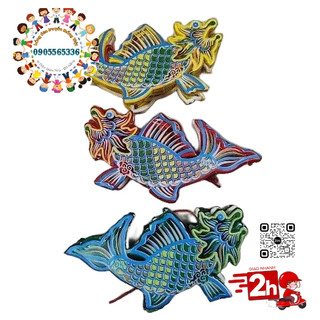 Lồng đèn cá chép hóa rồng size siêu mini 10cm trưng bày trang trí rước đèn