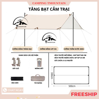 Tấm tăng lều tank bạt che nắng chống mưa, bạt lót cắm trại du lịch dã ngoại dày rộng, màu săc mát mẻ - DCP20