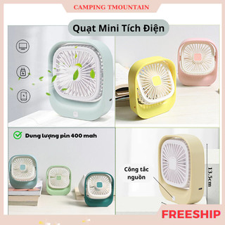 Quạt tích điện mini cầm tay ,để bàn kèm dây sạc USB