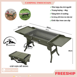  Bếp nướng than hoa ngoài trời Bếp nướng than không khói BBQ gấp gọn quai xách tiện lợi mang du lịch dã ngoại - BTH3 