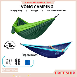 Võng Camping, Dã Ngoại 260*140cm gấp gọn siêu nhẹ, Đi Cắm Trại,Du lịch tiện lợi (Tặng Túi,Dây,Móc)