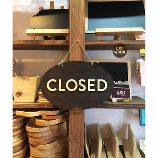 Bảng gỗ 2 mặt Open, closed (9am-9.30pm) - Luxi Decor