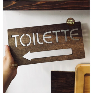 Bảng gỗ Toilet 1 mặt 03 hướng trái - LUXI DECOR