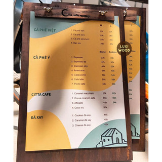 Menu gỗ kẹp size A5/ A4 cầm tay màu nâu  - Miễn phí Khắc LOGO Quán cafe, Nhà hàng - LUXI decor