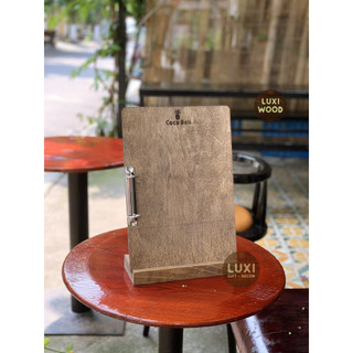 Menu A4/A5 FREE KHẮC LOGO kèm kệ gỗ để quầy cafe/ nhà hàng LUXI decor