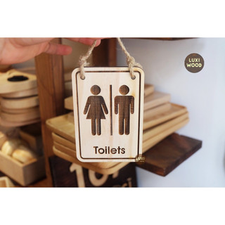 Bảng gỗ toilet nhỏ 1 mặt 04- luxi decor