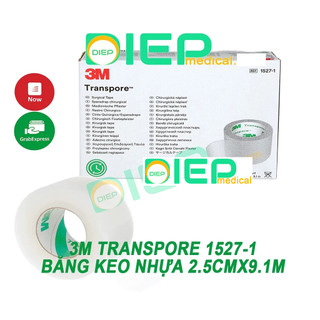 ✅ 3M Transpore Surgical Tapes 1527-0, -1, -2, -3 - Băng keo y tế trong suốt 3M chính hãng (băng keo dán ngực)