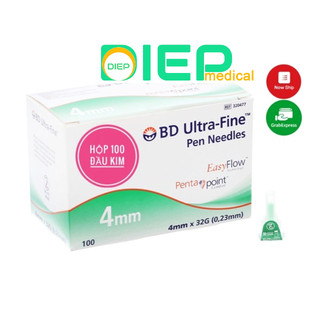 ✅ BD ULTRA - FINE (PEN NEEDLES) HỘP 100 ĐẦU KIM - Đầu kim tiêm bánh ú sử dụng cho bút chích Insulin đái tháo đường